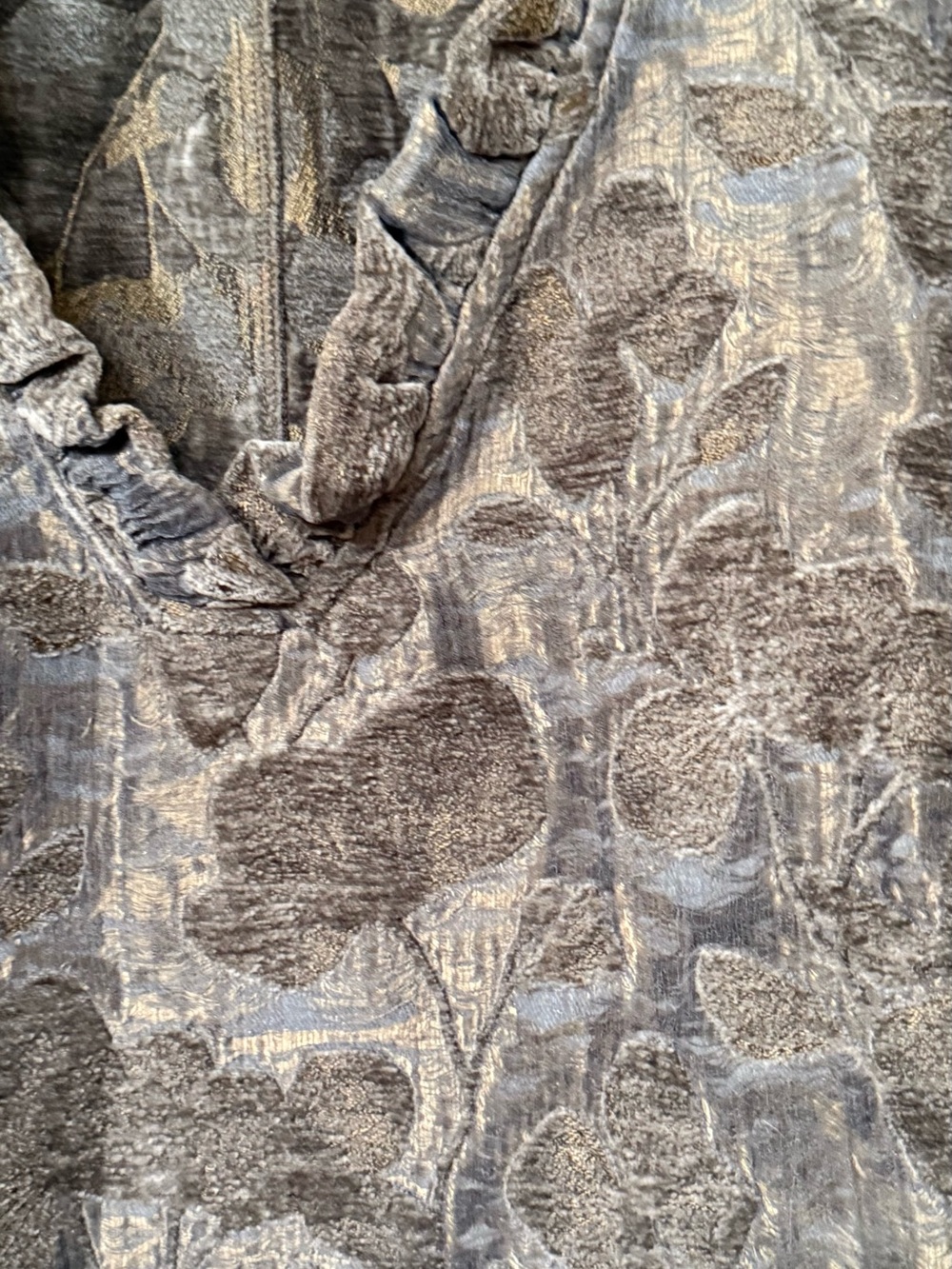 Soybu Olive-Tone Textured Ruffle V-Neck Blouse - Picture 2 of 5